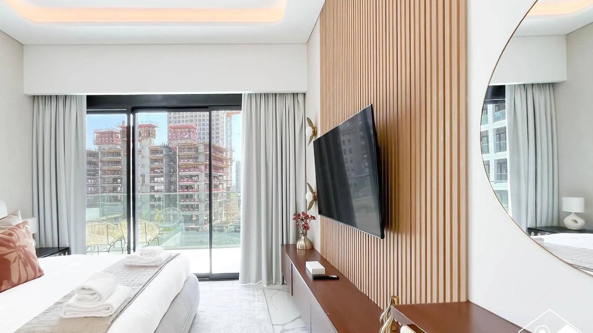 公寓 Modern Studio In Riviera Meydan I Pool & Balcony 迪拜